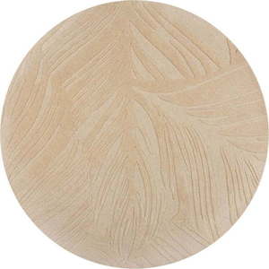 Béžový vlněný kulatý koberec ø 160 cm Leaf - Flair Rugs obraz