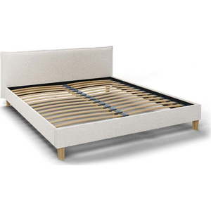 Krémová čalouněná dvoulůžková postel s roštem 180x200 cm Tina – Ropez obraz
