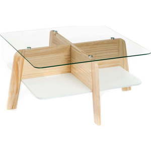 Konferenční stolek se skleněnou deskou v přírodní barvě 60x60 cm Varm – Tomasucci obraz