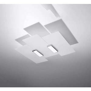 Bílé stropní svítidlo se skleněným stínidlem 42x40 cm Veronica – Nice Lamps obraz