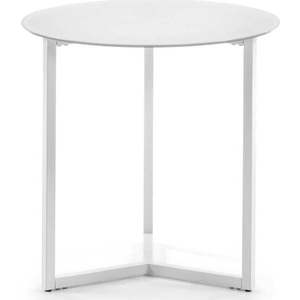 Bílý odkládací stolek Kave Home Marae, ⌀ 50 cm obraz