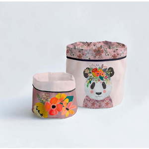 Látkové košíky v sadě 2 ks Floral Panda – Little Nice Things obraz