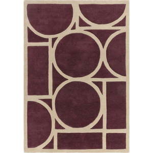 Tmavě hnědý vlněný koberec 200x290 cm Metro Plum – Asiatic Carpets obraz