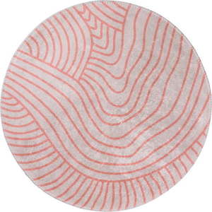 Pratelný kulatý koberec ve světle růžovo-krémové barvě ø 80 cm Yuvarlak – Vitaus obraz