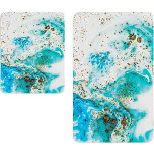 Bílo-modré koupelnové předložky v sadě 2 ks – Oyo Concept obraz