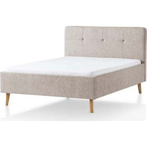 Šedohnědá čalouněná dvoulůžková postel 140x200 cm Smart – Meise Möbel obraz