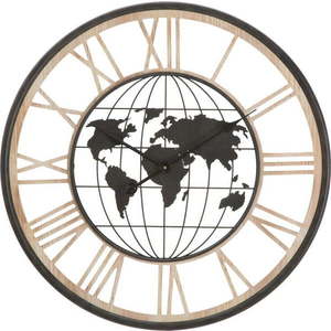 Černé nástěnné hodiny Mauro Ferretti World, ø 70 cm obraz