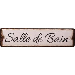 Kovová cedule 40x10 cm Salle De Bain – Antic Line obraz