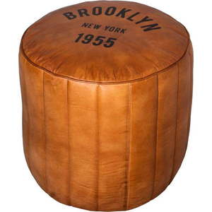 Koňakově hnědý kožený taburet Brooklyn – Antic Line obraz