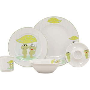 5dílný dětský porcelánový jídelní set Kütahya Porselen Frogs obraz