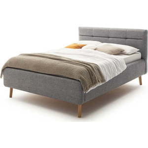 Šedá čalouněná dvoulůžková postel s úložným prostorem s roštem 140x200 cm Lotte - Meise Möbel obraz