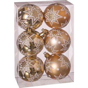 Sada 6 vánočních ozdob ve zlaté barvě Unimasa Estrellas, ø 5 cm obraz