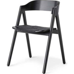 Černá jídelní židle z bukového dřeva s černým ratanovým sedákem Findahl by Hammel Mette obraz