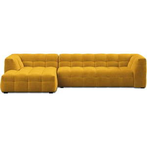 Žlutá sametová rohová pohovka Windsor & Co Sofas Vesta, levý roh obraz