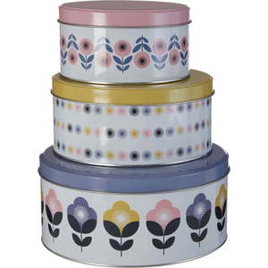 Dekorativní kovové úložné boxy s víkem v sadě 3 ks Joni – Premier Housewares obraz