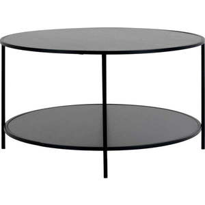 Černý kulatý konferenční stolek s černou deskou ø 80 cm Vita – House Nordic obraz