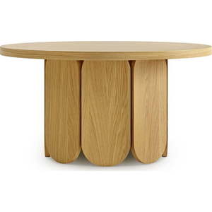 Kulatý konferenční stolek s deskou v dubovém dekoru v přírodní barvě 78x78 cm Soft – Woodman obraz