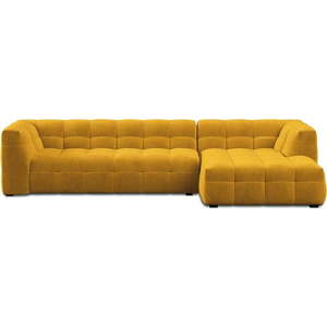Žlutá sametová rohová pohovka Windsor & Co Sofas Vesta, pravý roh obraz