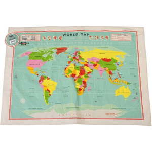 Bavlněná utěrka Rex London World Map, 50 x 70 cm obraz