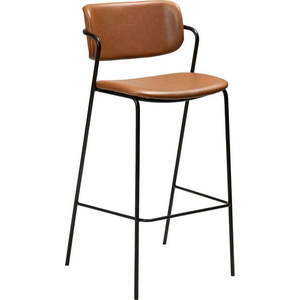 Hnědá barová židle z imitace kůže DAN-FORM Denmark Zed, výška 107 cm obraz
