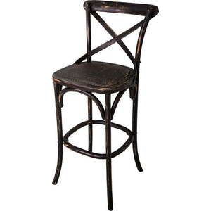 Černá barová židle z jilmového dřeva (výška sedáku 78 cm) – Antic Line obraz