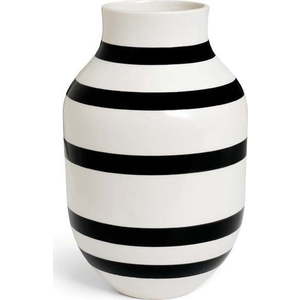 Černo-bílá kameninová váza Kähler Design Omaggio, výška 30, 5 cm obraz