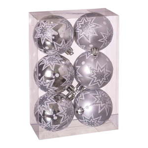 Sada 6 vánočních ozdob ve stříbrné barvě Unimasa Estrellas, ø 5 cm obraz