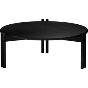 Černý kulatý konferenční stolek z borovicového dřeva ø 80 cm Sticks – Karup Design obraz