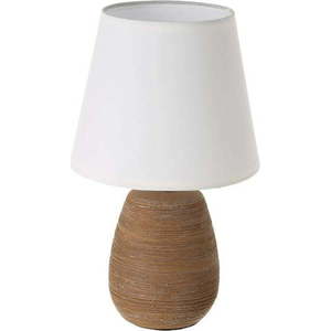 Hnědá keramická stolní lampa s textilním stínidlem (výška 27, 5 cm) – Casa Selección obraz