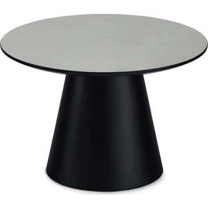 Konferenční stolek ve světle šedé a černé barvě s deskou v dekoru mramoru ø 60 cm Tango – Furnhouse obraz