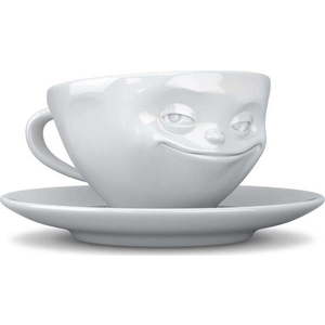 Bílý porcelánový šálek na kávu 58products Smiley, objem 200 ml obraz