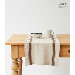 Lněný běhoun na stůl 40x200 cm Mocca Stripe Vintage – Linen Tales obraz