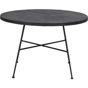 Černý konferenční stolek s deskou z borovicového dřeva Rowico Grafton, ø 70 cm obraz