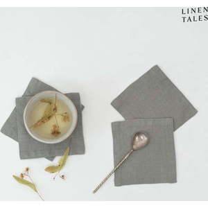 Khaki látkové podtácky v sadě 4 ks Khaki – Linen Tales obraz