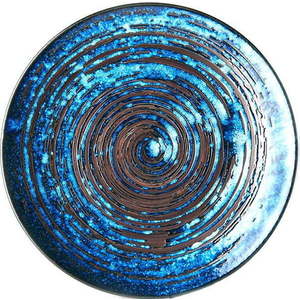Modrý keramický talíř MIJ Copper Swirl, ø 29 cm obraz
