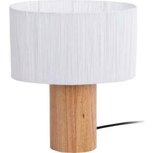 Stolní lampa se stínidlem z papírového výpletu v bílo-přírodní barvě(výška 30, 5 cm) Sheer Oval – Leitmotiv obraz