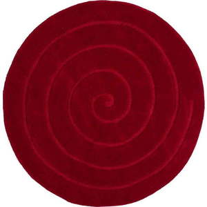 Rubínově červený vlněný koberec Think Rugs Spiral, ⌀ 180 cm obraz