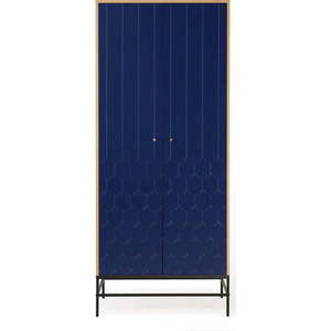 Tmavě modrá šatní skříň 80x190 cm Lia - Woodman obraz