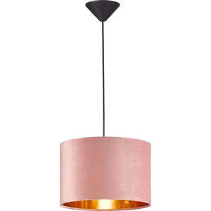 Růžové závěsné svítidlo s textilním stínidlem Aura – Fischer & Honsel obraz