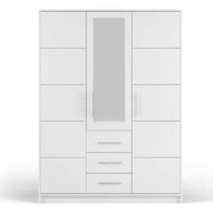 Bílá šatní skříň se zrcadlem 147x200 cm Derry - Cosmopolitan Design obraz