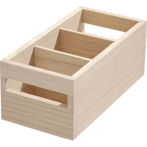 Úložný box ze dřeva paulownia iDesign Wood Handled, 12, 7 x 25, 4 cm obraz