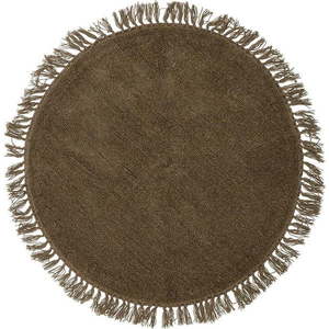 Hnědý vlněný kulatý koberec ø 110 cm Lenea - Bloomingville obraz