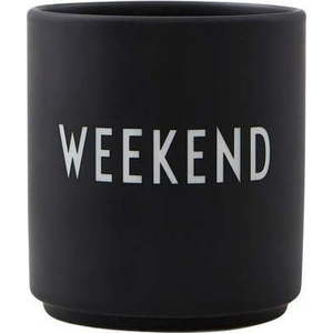 Černý porcelánový hrnek 300 ml Weekend – Design Letters obraz