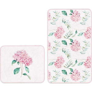 Bílo-růžové koupelnové předložky v sadě 2 ks 60x100 cm – Mila Home obraz
