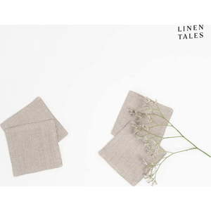 Béžové látkové podtácky v sadě 4 ks – Linen Tales obraz