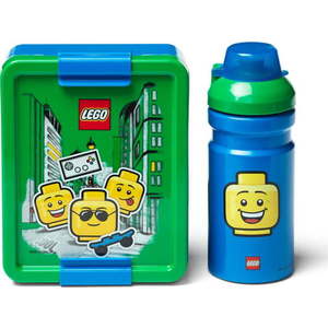 Set zeleno-modrého svačinového boxu a lahve na pití LEGO® Iconic obraz