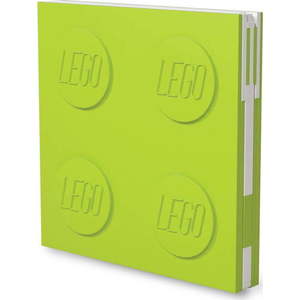 Světle zelený čtvercový zápisník s gelovým perem LEGO®, 15, 9 x 15, 9 cm obraz