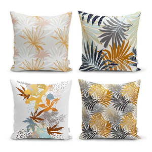 Sada 4 dekorativních povlaků na polštáře Minimalist Cushion Covers Autumn Leaves, 45 x 45 cm obraz