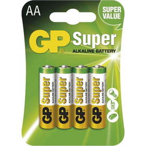 Sada 4 alkalických baterií EMOS GP Super AA obraz