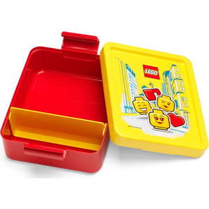 Červený box na svačinu se žlutým víčkem LEGO® Iconic obraz